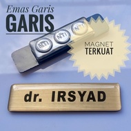 Name Gold Color Chest Name Plate with Stripes Badge Name/ Chest Name Plate/ Name Plate Attribute/ Na