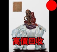 石灣公仔 老石灣窯 劉澤棉 羅漢騎象，石灣公仔，擺設，瓷像，玉雕，木雕，銅雕，石雕，佛像，玉石，古董，福祿壽，石獅子，白瓷像，白瓷像，德化白瓷像，木佛像，觀音，佛公，彌勒佛，鎏金銅佛像，雕塑，壽山石擺
