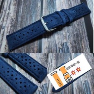 貨版特價 22mm 絨皮面 多孔  錶帶 *寶籃色*  錶帶 適用 : Rolex Panerai Omega IWC Tudor Seiko 錶帶 使用
