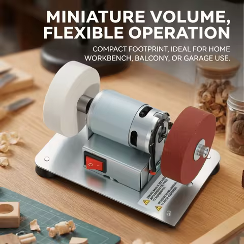 Mini Electric Bench Grinder Multi-Functional Mini Bench Grinder Desktop Grinding Machine Space-Savin