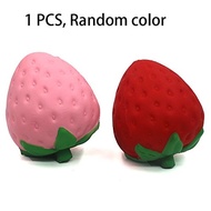 Trasfit 4.3” Jumbo Slow Rising Squishy Strawberry， Kawaii Squishy Charms， Hand Pillow Toy， Stress Re