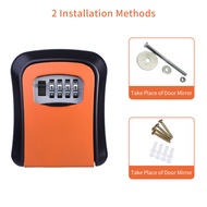 [LIS1] Key Storage Lock Box Wall Mount Aluminum Alloy 4-Digit Combination Waterproof Lockbox Safe Po