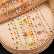 Summer New Titanium Steel Jewelry Color Gypsy Irregular Colored Stone Accessories