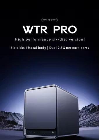 WTR Pro 6 Bay NAS Mini PC Intel Twin Lake N150 DDR4 3200MHz M.2*2 2280 NVMe 3.5 SATA x 4 2.5G LAN De