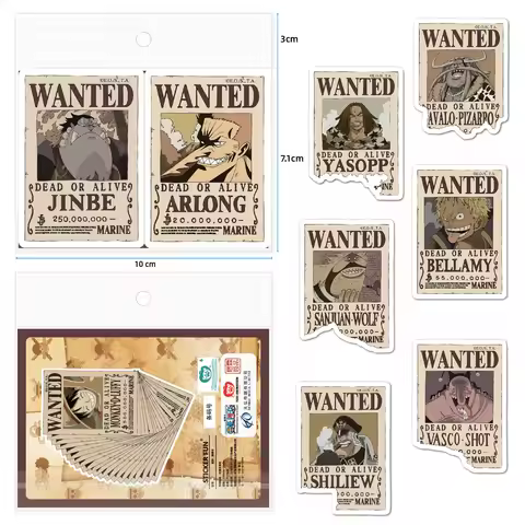 80pcs Genuine Classic Cartoon Anime One Piece Wanted Waterproof Graffiti Sticker