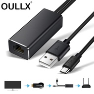 2023new OULLX Ethernet Network Card Adapter Micro USB Power To RJ45 10/100Mbps For Fire TV Stick Chromecast Google