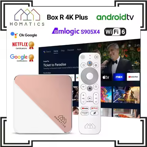HOMATICS Box R 4K Plus TV Box AndroidTV 14 ATV Netflix Google Certified Amlogic S905X4 DTS Audio Dol
