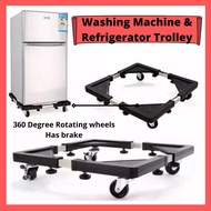 Adjustable Stainless Steel Stand - Leg Stong Trolley For Washing Machine & Refrigerator Troli Kaki P