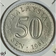 ( Syiling ) 50 Sen 1981 ( UNC ) Malaysia Parliament House