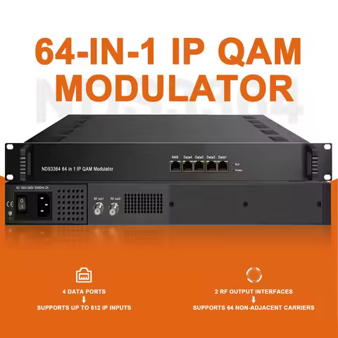 IP QAM Modulator 64-channel IP to DVB-C RF DTV Modulator Multiplexing Scrambling IP to Digital RF CA