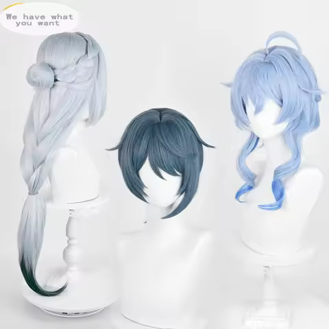 Ganyu Cosplay Wig Anime Lantern Rite New Skin Shenhe Xingqiu Twilight Blossom Heat Resistant Synthet