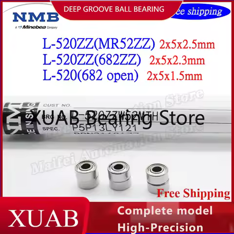 20pcs/50pcs/100PCS NMB L-520ZZ Bearing MR52ZZ L-520 High Speed Bearing 682ZZ 2x5x2.3mm Deep Groove B
