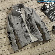 Ready Stock jaket jeans lelaki denim coat Autumn denim jacket men's Korean casual jacket teen slim v