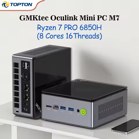 GMKtec M7 Mini PC AMD Ryzen 7 6850H 8C/16T, 2×USB4 2×DDR5 2×2.5G LAN, Windows 11 Pro, OCuLink Port, 