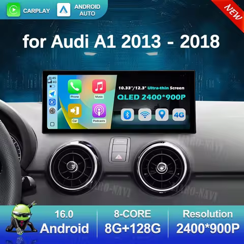 Android 16 for Audi A1 2013 - 2018 GPS Navi Autoradio DSP Stereo Car Video Multimedia Radio Player B