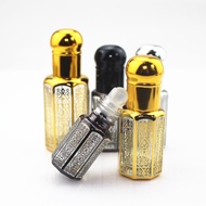 3ml 6ml 12ml Roll on Glass Bottle  Essential Oil Container Gold/Silver/Black Empty Refillable Mini Roller Perfume Bottle