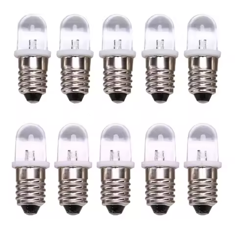 5Pcs 2.8x1cm E10 Led Bulbs DC 3V 4.5V Instrument Bulb Indicator Bulb Flashlight Bulb White/Warm Whit