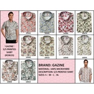 GAZINE - SHORT SLEEVE PRINTED FLORAL SHIRT - CNY SHIRT - 100% MICROFIBRE - MEN SHIRT - DESIGN SHIRT