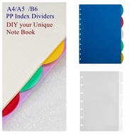 A4/A5/B6 Colorful Index Planner Dividers with Mushroom Holes Journal Dividers for Binders  Discbound Notebooks Accessories  LF19-299