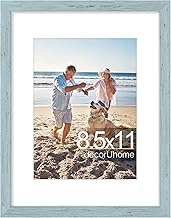 decorUhome 8.5 by 11 Picture Frame, Display Pictures 6x8 with Mat or 8.5x11 without Mat, Wall & Tabl