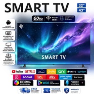 2026 New Smart TV Android14 OS 32/43 Inch 4K HDR10+ Wifi Built-in Youtube Netflix 60Hz Voice Control