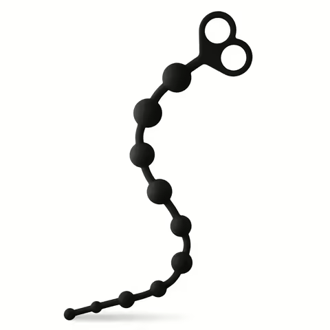 Silicone Anal Beads with Finger Loop, Graduated Butt Beads, Flexible Personal Accessory