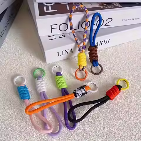 2/10pcs Random Colorful Woven Keychains – Durable Lanyards for Phones, Keys, Cups, Creative Gift Ide
