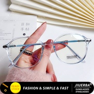 【READY STOCK】COD Fashion Glasses Large Frame cermin mata anti silau Spectacles Frame Metal Clear Com
