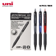 Uni Jetstream 101 Roller Ballpoint Pen Retractable 0.5mm 0.7mm (12pcs per box) Free 1 pc