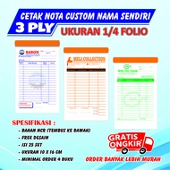 Nota custom 3ply /Nota Olshoop Nama Sendiri/Nota Laundry/Nota Bon Kontan/Nota/Nota Custom 3Ply rahma