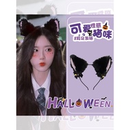 Halloween cos Headwear Cat Ear Headband Female 2025 New Style Cute Fox Rabbit Ears Black Headband Je