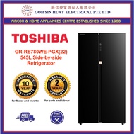 [Bulky] Toshiba GR-RS780WE-PGX(22) Side-by-Side Refrigerator Fridge 545L