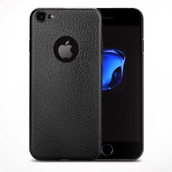 Luxury Lychee Soft Thin TPU Case Casing Polos iPhone 6 6S 7 8 X Plus - iPhone 8 Plus, Biru