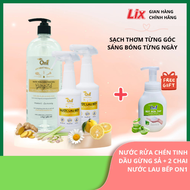 COMBO 2 Chai Nước lau bếp năng On1 500ml tinh dầu chanh Yuzu + Nước rửa chén On1 hương gừng sả 1kg 2