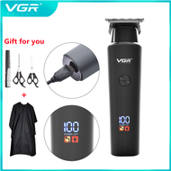 VGR New8-hour แบตเตอรี่ Life ปัตตาเลี่ยนไฟฟ้าปัตตาเลี่ยนไฟฟ้าแกะสลักหัวน้ำมัน LCD สำหรับร้านเสริมสวย