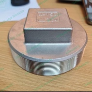 PLUG / DOP / TUTUP STAINLESS SS304 DRAT 4" INCH-czel shop