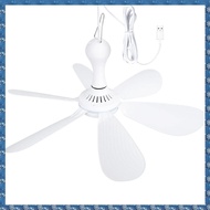 (WUSG) Silent 6 Leaves USB Powered Ceiling Canopy Fan Hanging Fan for Camping Bed Dormitory Tent