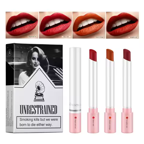 4 Colors Makeup Lipstick Cosmetics Lipstick Set Lip Tint Lip Gloss Waterproof Maquillaje Matte Long 