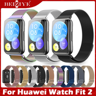 Đối với đồng hồ For Huawei watch fit 2 dây đeo Dây đeo kim loại Dây đeo bằng thép không gỉ từ tính M