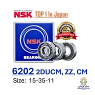 NSK Bearing 6202 ZZ 2DUCM CM (15x35x11) 100% Original