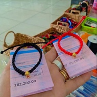Gelang tali hitam/ merah cina emas hongkong asli ikan koi 24 karat