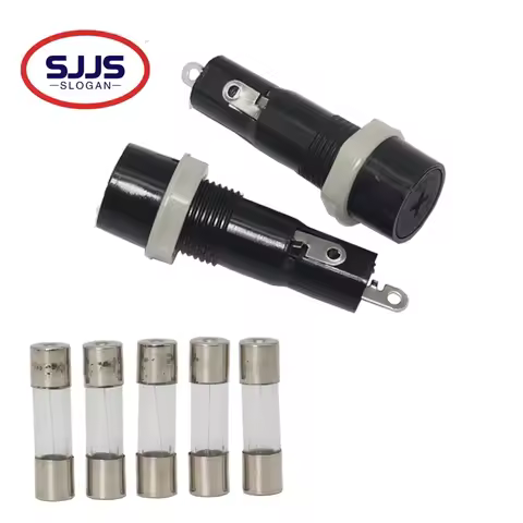 γ5PCSγ5*20mm Glass Fuse Holders 5x20MM Black Insurance Tube Socket Fuse Holder for 5*20 insurance Pa