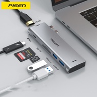 Pisen NJ-TC22 6-in-1 Dual Type-C Hub. Dual Type-C to 2xU3 +TBT3+HDMI+SD+TF