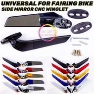 UNIVERSAL WINGLET SIDE MIRROR FAIRING BIKE R25 R15 V4 ZX6 ZX10 CBR150R R1 R6 CBR250RR R15M GSX150 CE