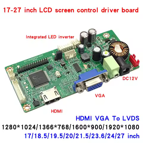 For 17-27inch LCD Screen Control Driver Board HDMI To LVDS Motherboard 1920*1080 Integrated LED Inve