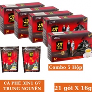[COMBOM] 5 Boxes of G7 Cafe Trung Nguyen Legend 3IN1 instant coffee 21 packs x 16 grams