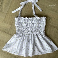 Áo ống cột cổ nữ NAKEDbyV áo tube kiểu nữ phối chun chấm bi ôm tôn dáng MIDORI TOP