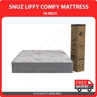 SNUZ LIFFY Pocketed Spring Comfy Mattress 10 Inch (Single 3Ft / Super Single 3.5Ft / Queen 5Ft / King 6Ft)
