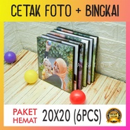 6 PCS SAVING PACKAGE PHOTO PRINT + FRAME SIZE 20X20 CM | Wall Decoration Photo Frame