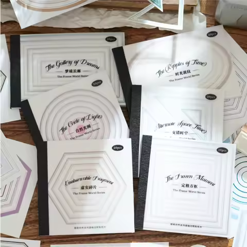 Journal GO 20pcs/lot Simple Scrapbooking Frame Stickers Junk Journal Planner Stationery Sticker Plan